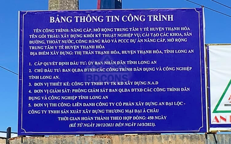 Bảng thông tin công trình là gì